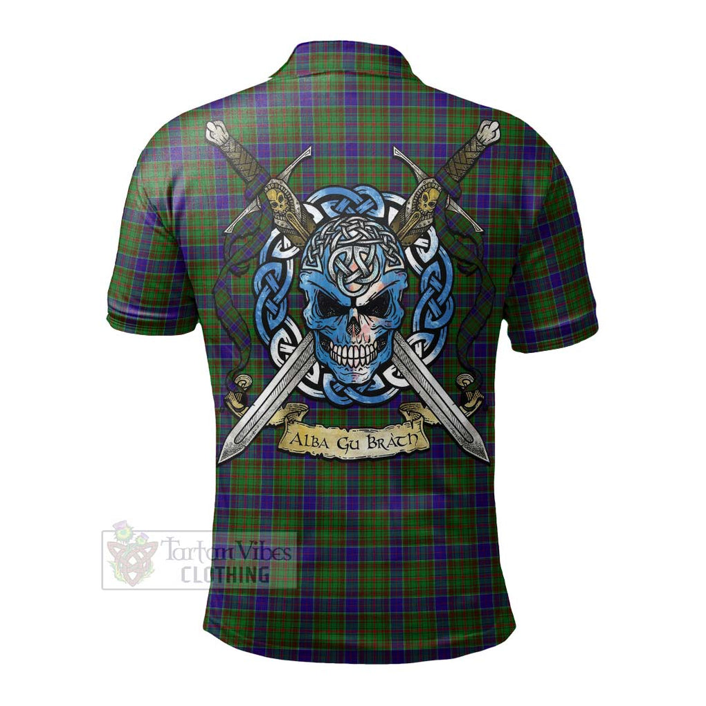 Tartan Vibes Clothing Adam Tartan Polo Shirt with Family Crest Celtic Skull Style