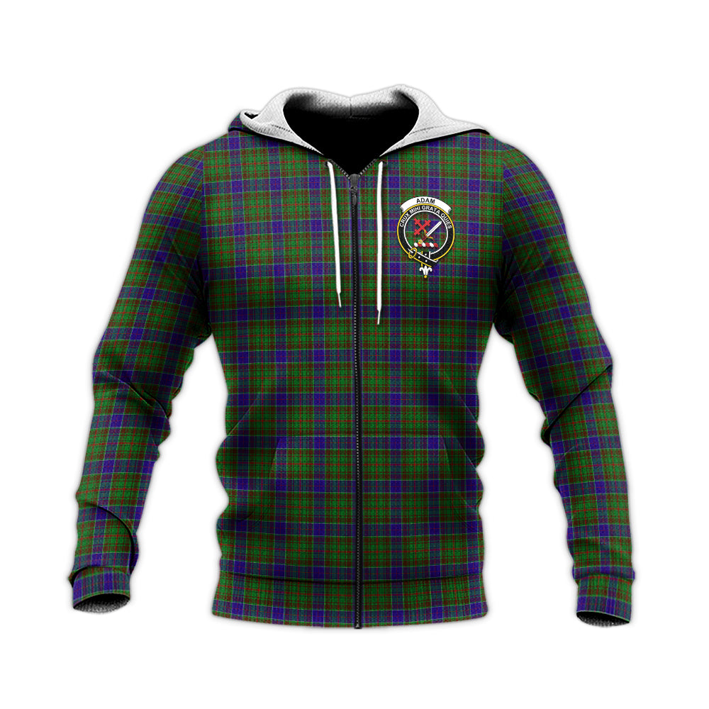 Adam Tartan Knitted Hoodie with Family Crest Unisex Knitted Zip Hoodie - Tartanvibesclothing