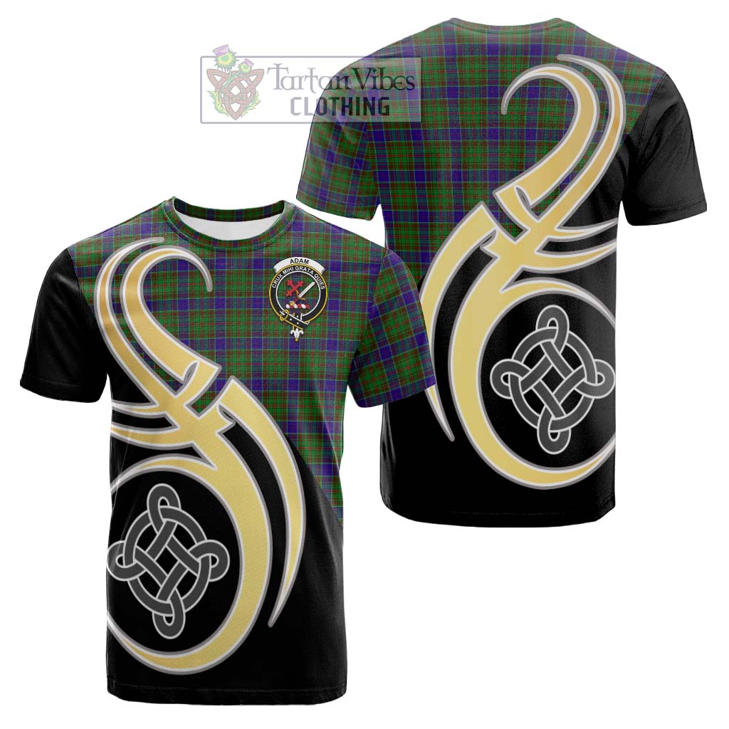 Tartan Vibes Clothing Adam Tartan Cotton T-shirt with Family Crest and Celtic Symbol Style