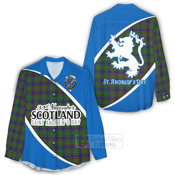 Adam Family Crest Tartan Women's Casual Shirt Celebrate Saint Andrew's Day in Style