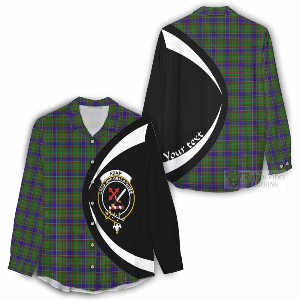 Tartan Vibes Clothing Adam Tartan Women's Casual Shirt with Family Crest Circle Style