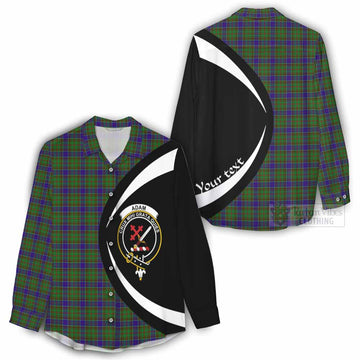 Adam Tartan Women's Casual Shirt with Family Crest Circle Style