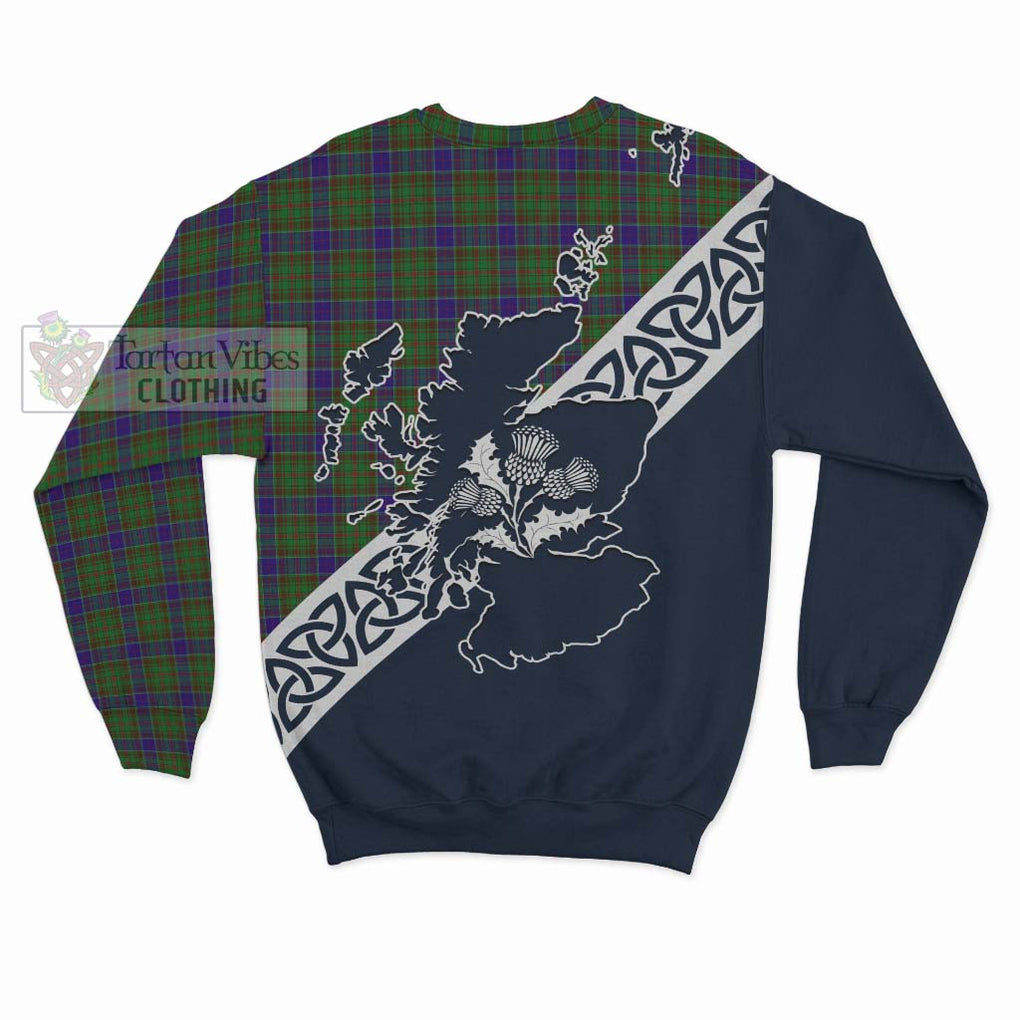 Tartan Vibes Clothing Adam Tartan Sweatshirt Featuring Thistle and Scotland Map