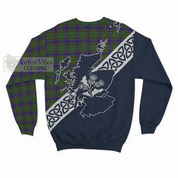 Adam Tartan Sweatshirt Featuring Thistle and Scotland Map