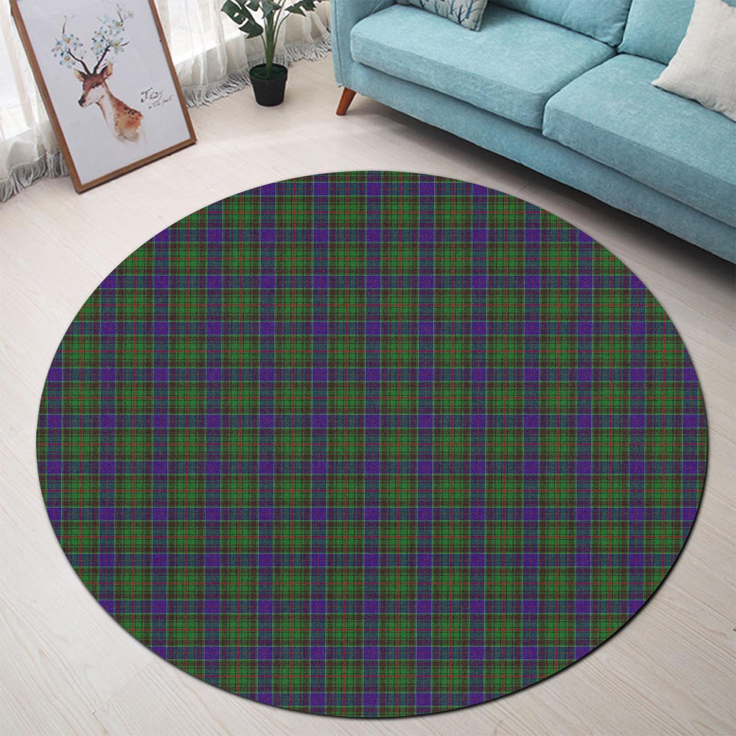 Adam Tartan Round Rug - Tartanvibesclothing