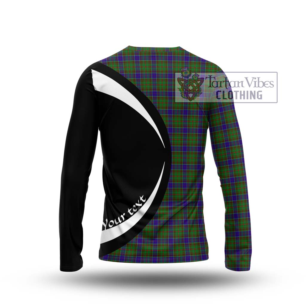 Adam Tartan Long Sleeve T-Shirt with Family Crest Circle Style - Tartan Vibes Clothing