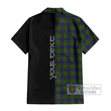 Adam Tartan Short Sleeve Button Shirt with Family Crest and Half Of Me Style