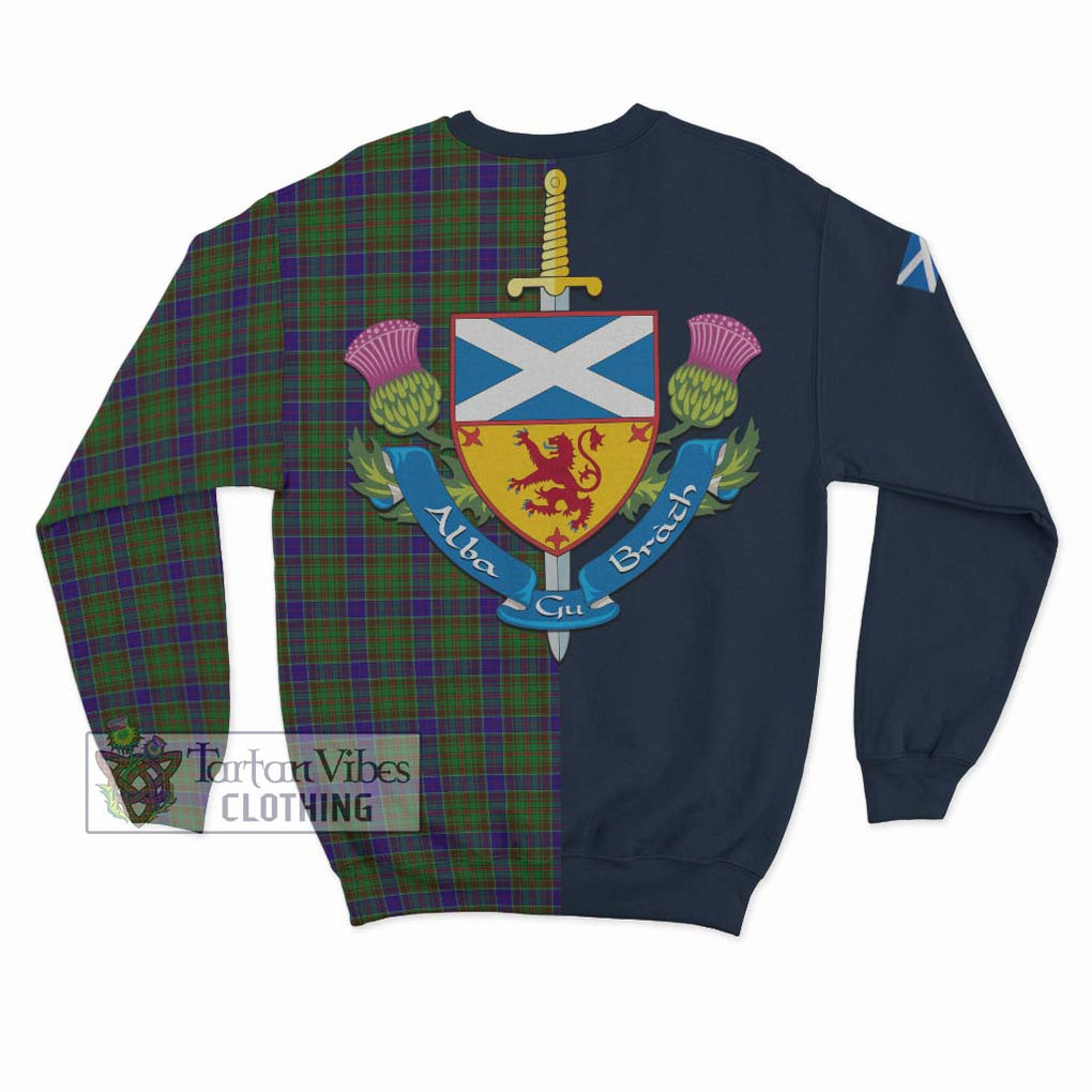 Tartan Vibes Clothing Adam Tartan Sweatshirt with Scottish Lion Royal Arm Half Style