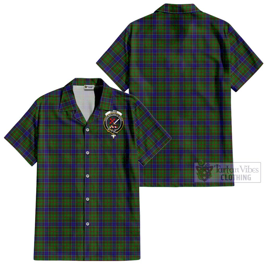 Adam Tartan Cotton Hawaiian Shirt with Family Crest Kid - Tartan Vibes Clothing