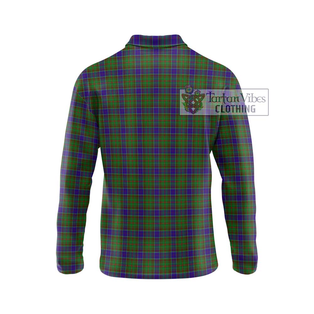 Adam Tartan Long Sleeve Polo Shirt with Family Crest DNA In Me Style - Tartanvibesclothing Shop