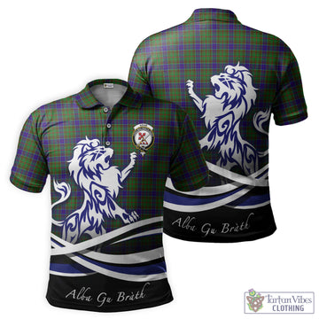 Adam Tartan Polo Shirt with Alba Gu Brath Regal Lion Emblem