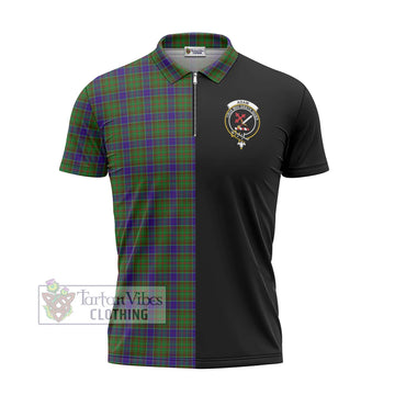 Adam Tartan Zipper Polo Shirt with Family Crest and Half Of Me Style