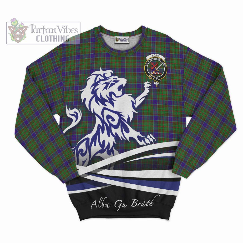 Adam Tartan Sweatshirt with Alba Gu Brath Regal Lion Emblem - Tartanvibesclothing Shop