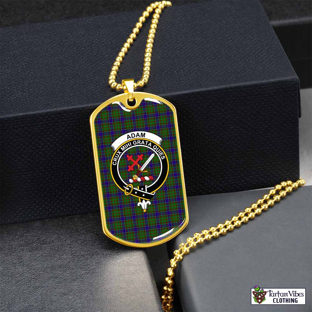 Tartan Vibes Clothing Adam Tartan Dog Tag Necklace with Family Crest