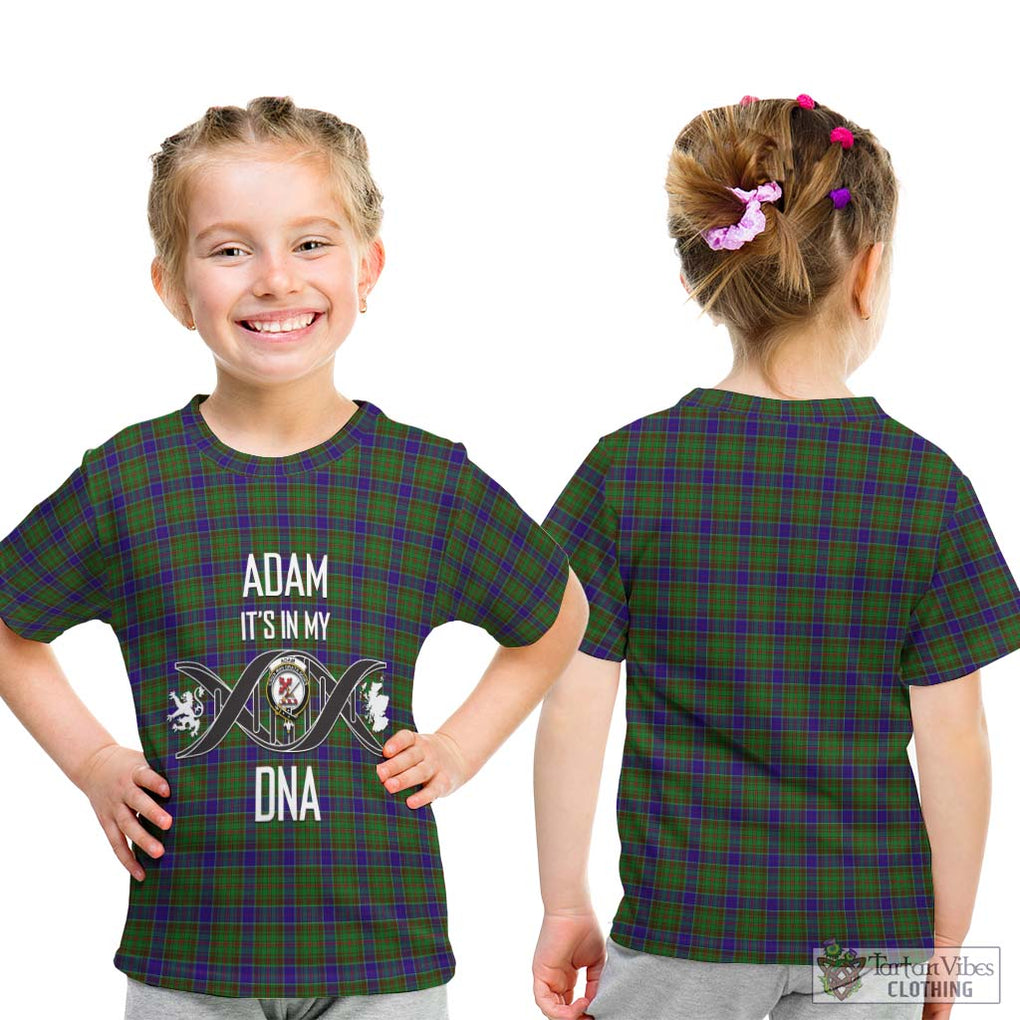 Adam Tartan Kid T-Shirt with Family Crest DNA In Me Style - Tartanvibesclothing Shop