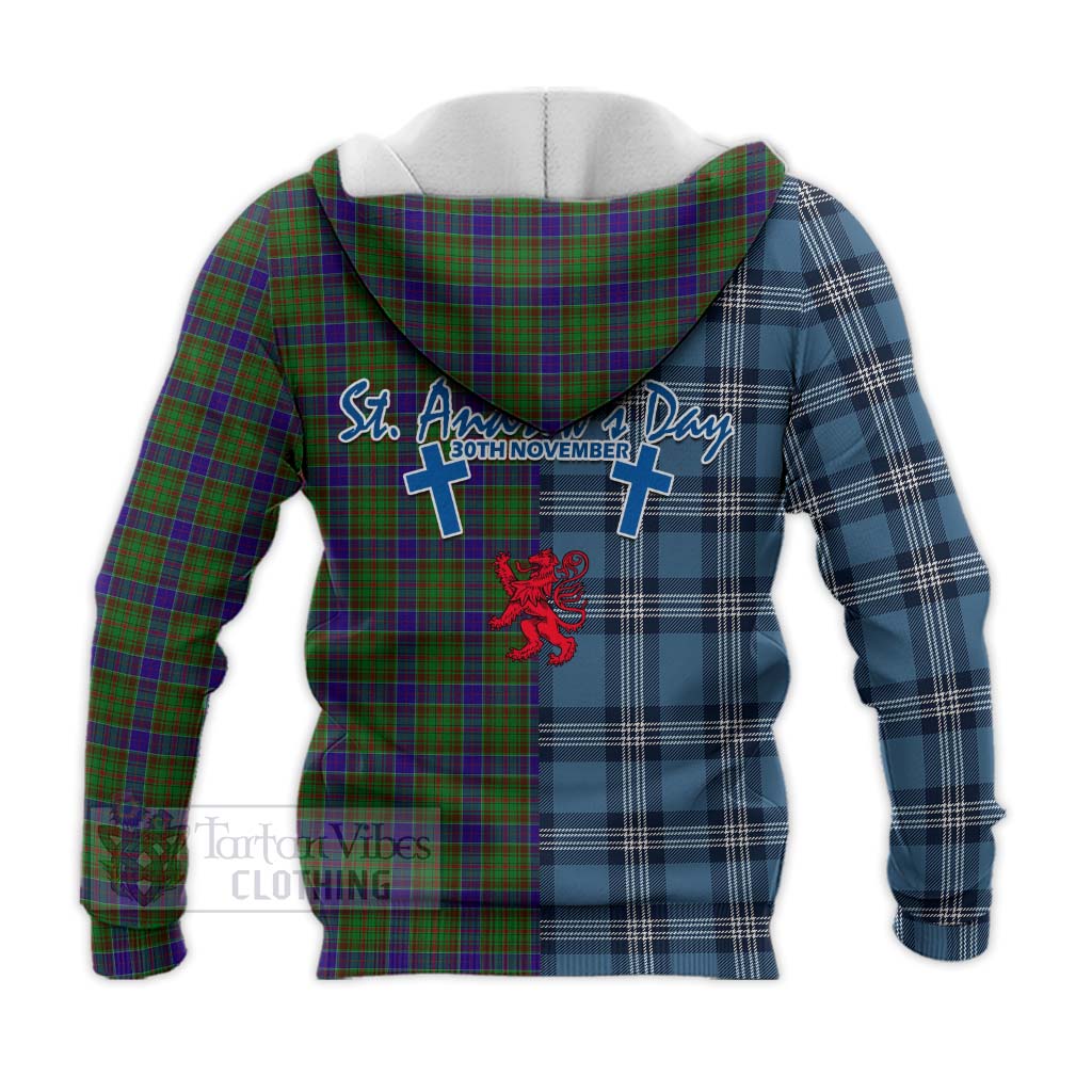 Tartan Vibes Clothing Adam Tartan Knitted Hoodie Happy St. Andrew's Day Half Tartan Style