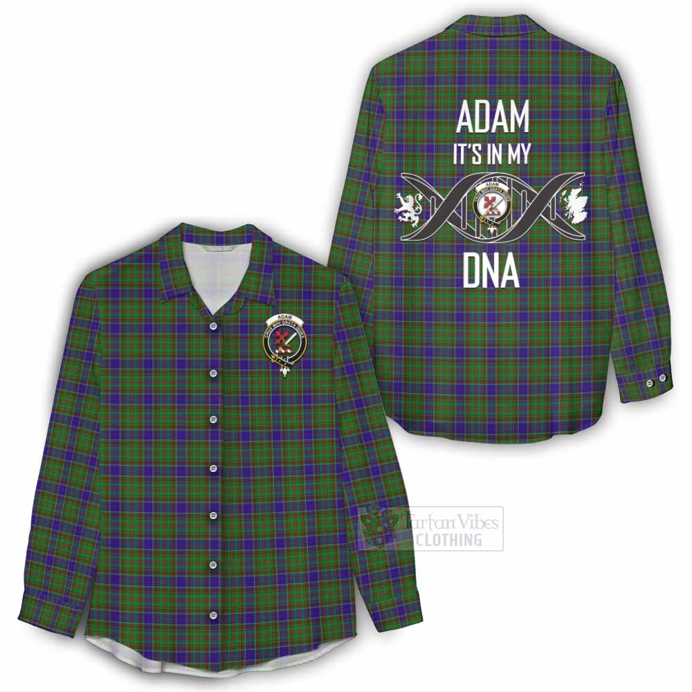 Tartan Vibes Clothing Adam Tartan Women's Casual Shirt with Family Crest DNA In Me Style