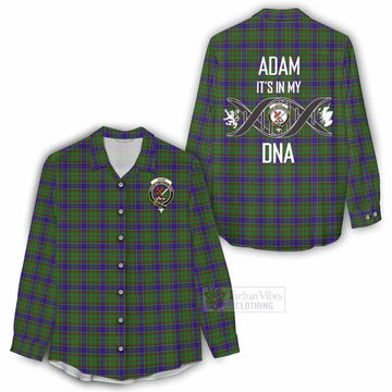 Adam Tartan Women's Casual Shirt with Family Crest DNA In Me Style