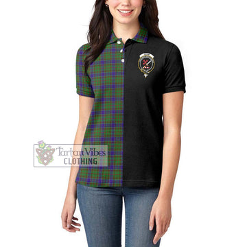 Adam Tartan Women's Polo Shirt with Family Crest and Half Of Me Style