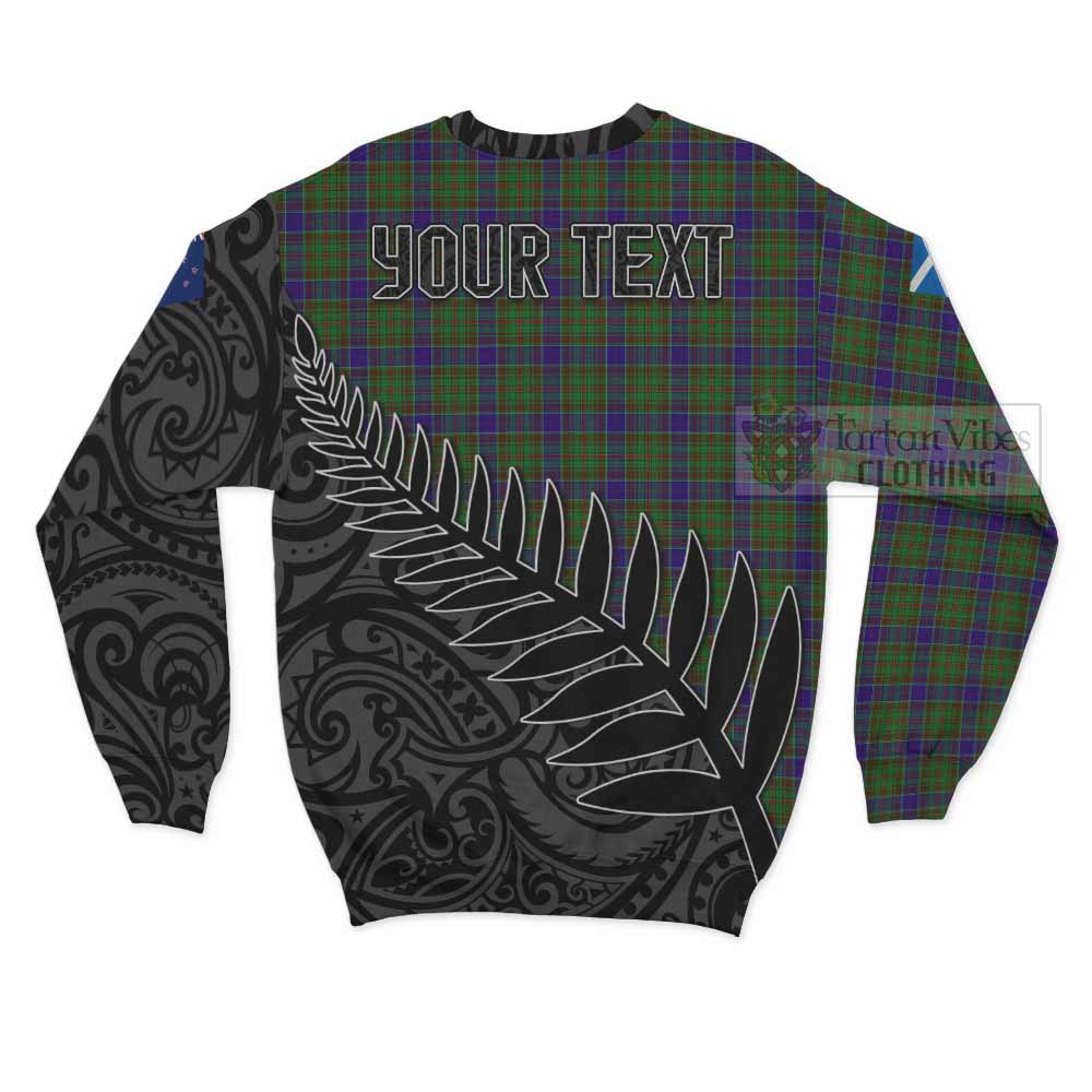 Tartan Vibes Clothing Adam Crest Tartan Sweatshirt with New Zealand Silver Fern Half Style