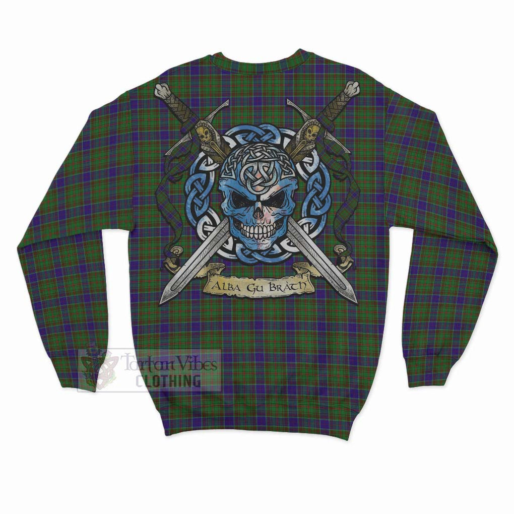 Tartan Vibes Clothing Adam Tartan Sweatshirt with Family Crest Celtic Skull Style