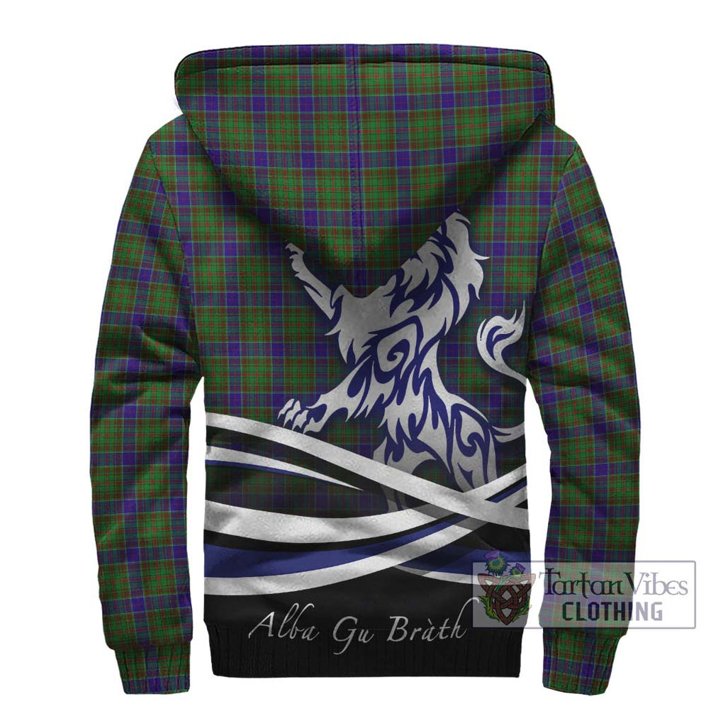 Adam Tartan Sherpa Hoodie with Alba Gu Brath Regal Lion Emblem - Tartanvibesclothing Shop