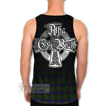 Adam Tartan Men's Tank Top Featuring Alba Gu Brath Family Crest Celtic Inspired