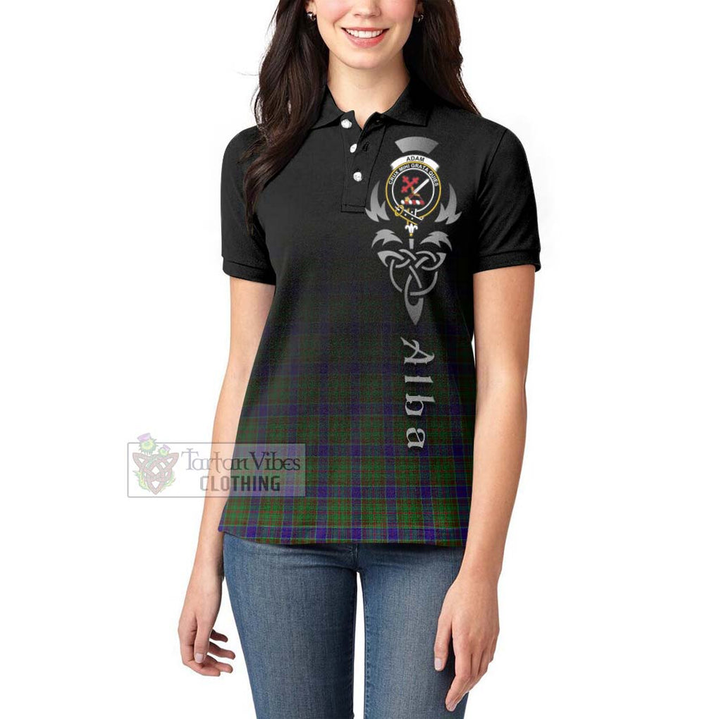 Tartan Vibes Clothing Adam Tartan Women's Polo Shirt Featuring Alba Gu Brath Family Crest Celtic Inspired