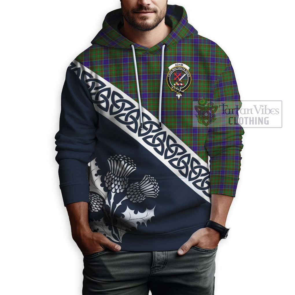 Tartan Vibes Clothing Adam Tartan Hoodie Featuring Thistle and Scotland Map