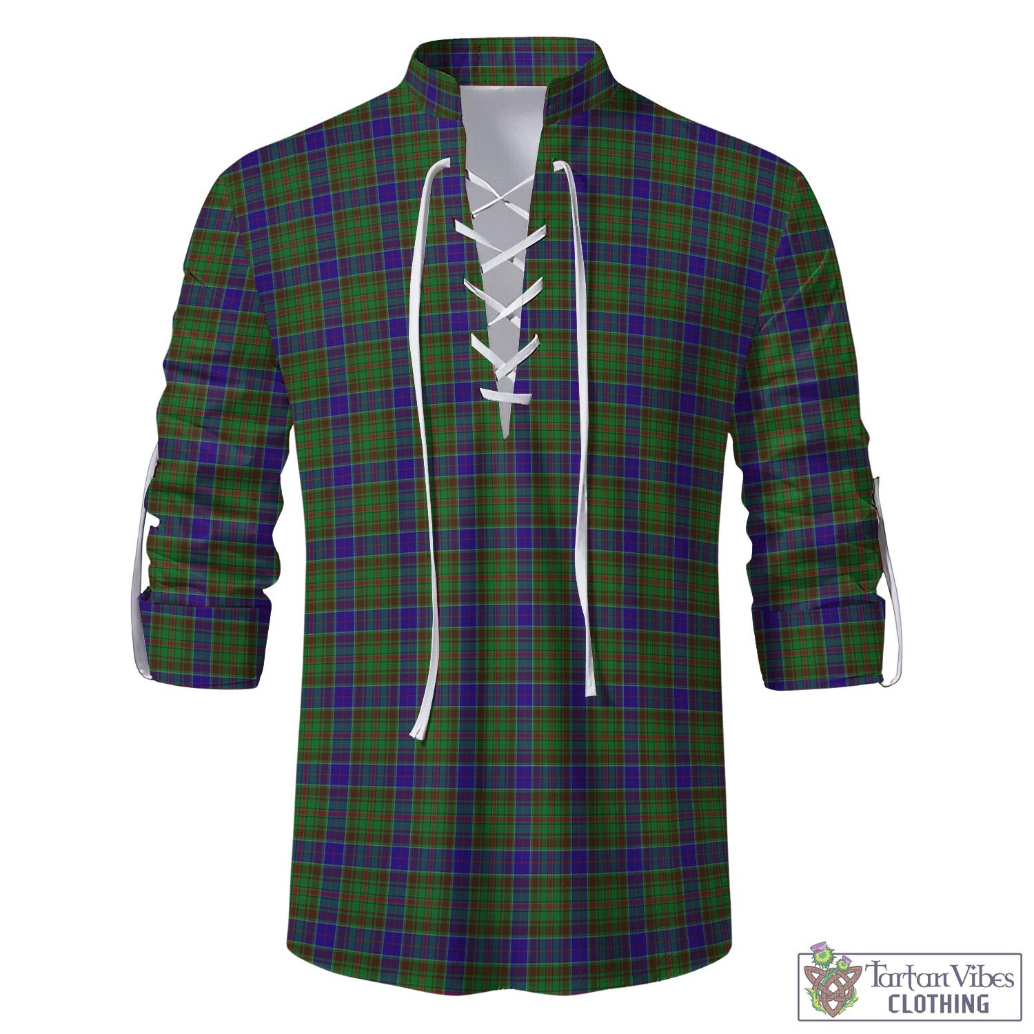 Tartan Vibes Clothing Adam Tartan Men's Scottish Traditional Jacobite Ghillie Kilt Shirt