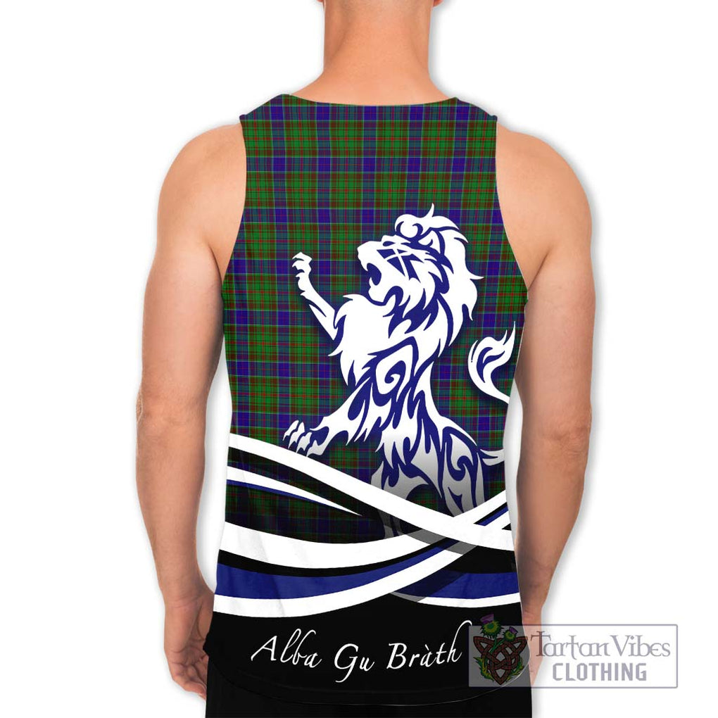 Adam Tartan Men's Tank Top with Alba Gu Brath Regal Lion Emblem - Tartanvibesclothing Shop