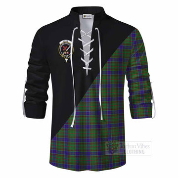 Adam Tartan Ghillie Kilt Shirt with Family Crest and Military Logo Style