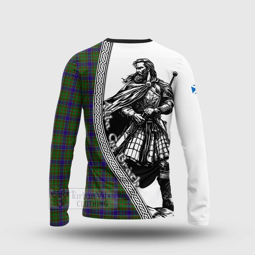 Tartan Vibes Clothing Adam Tartan Clan Crest Long Sleeve T-Shirt with Highlander Warrior Celtic Style