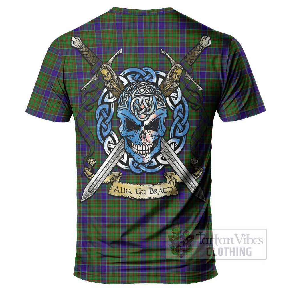 Tartan Vibes Clothing Adam Tartan T-Shirt with Family Crest Celtic Skull Style