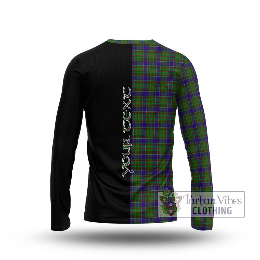 Adam Tartan Long Sleeve T-Shirt with Family Crest and Half Of Me Style - Tartanvibesclothing Shop