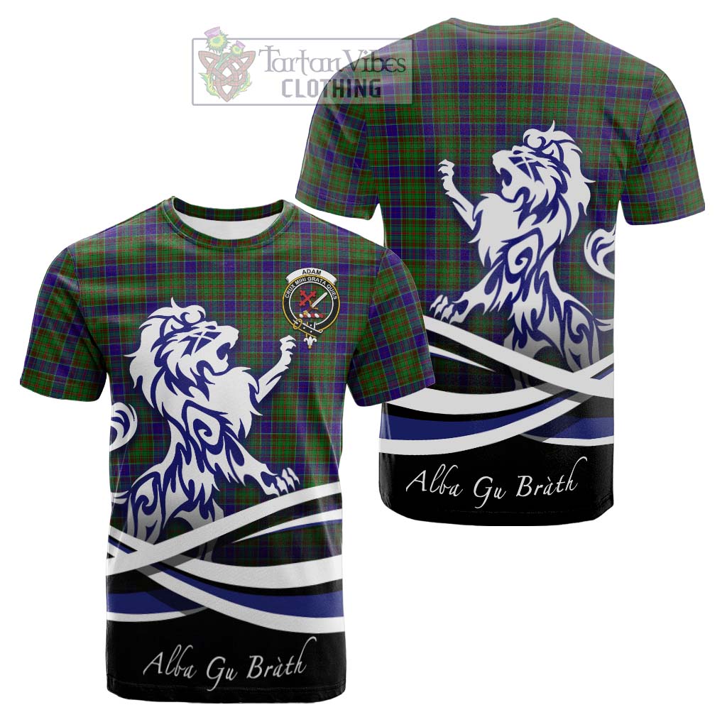 Tartan Vibes Clothing Adam Tartan Cotton T-shirt with Alba Gu Brath Regal Lion Emblem