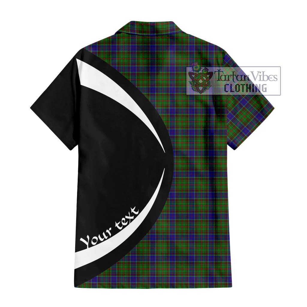 Adam Tartan Short Sleeve Button Up with Family Crest Circle Style - Tartan Vibes Clothing