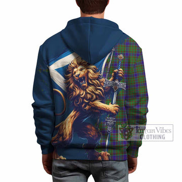 Adam Tartan Family Crest Hoodie with Scottish Majestic Lion