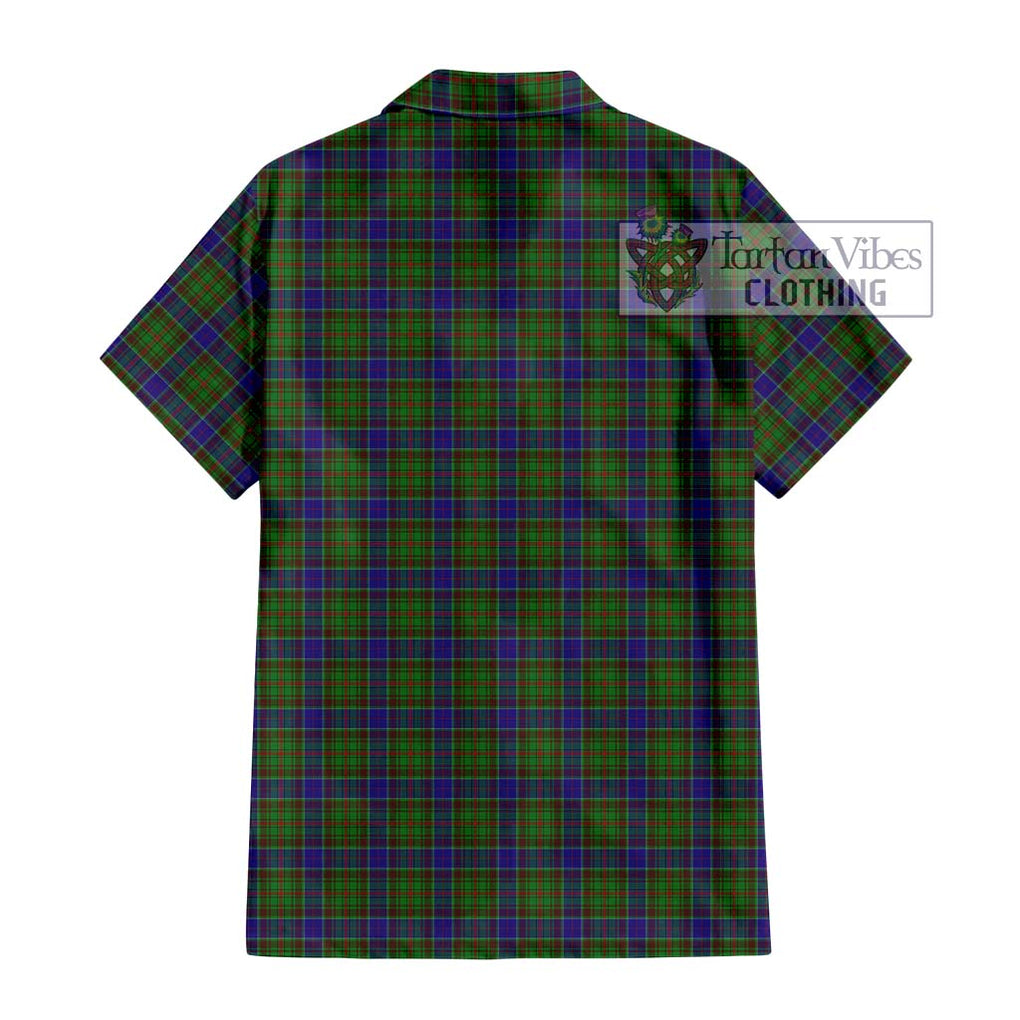 Adam Tartan Short Sleeve Button Shirt with Family Crest DNA In Me Style - Tartanvibesclothing Shop