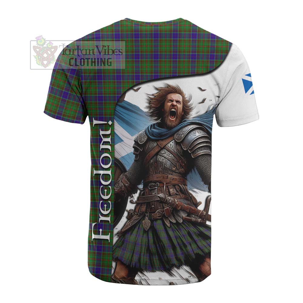 Tartan Vibes Clothing Adam Crest Tartan Cotton T-shirt Inspired by the Freedom of Scottish Warrior