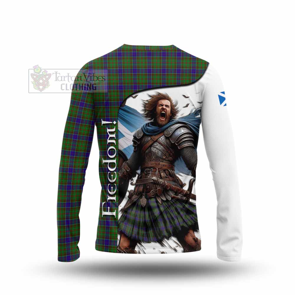 Tartan Vibes Clothing Adam Crest Tartan Long Sleeve T-Shirt Inspired by the Freedom of Scottish Warrior