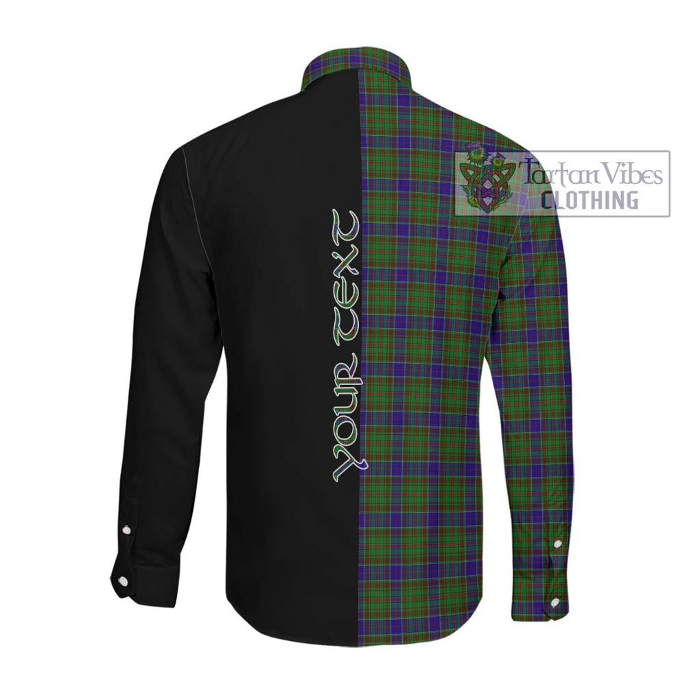 Adam Tartan Long Sleeve Button Shirt with Family Crest and Half Of Me Style Men's Shirt - Tartanvibesclothing Shop