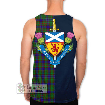 Adam Tartan Men's Tank Top with Scottish Lion Royal Arm Half Style