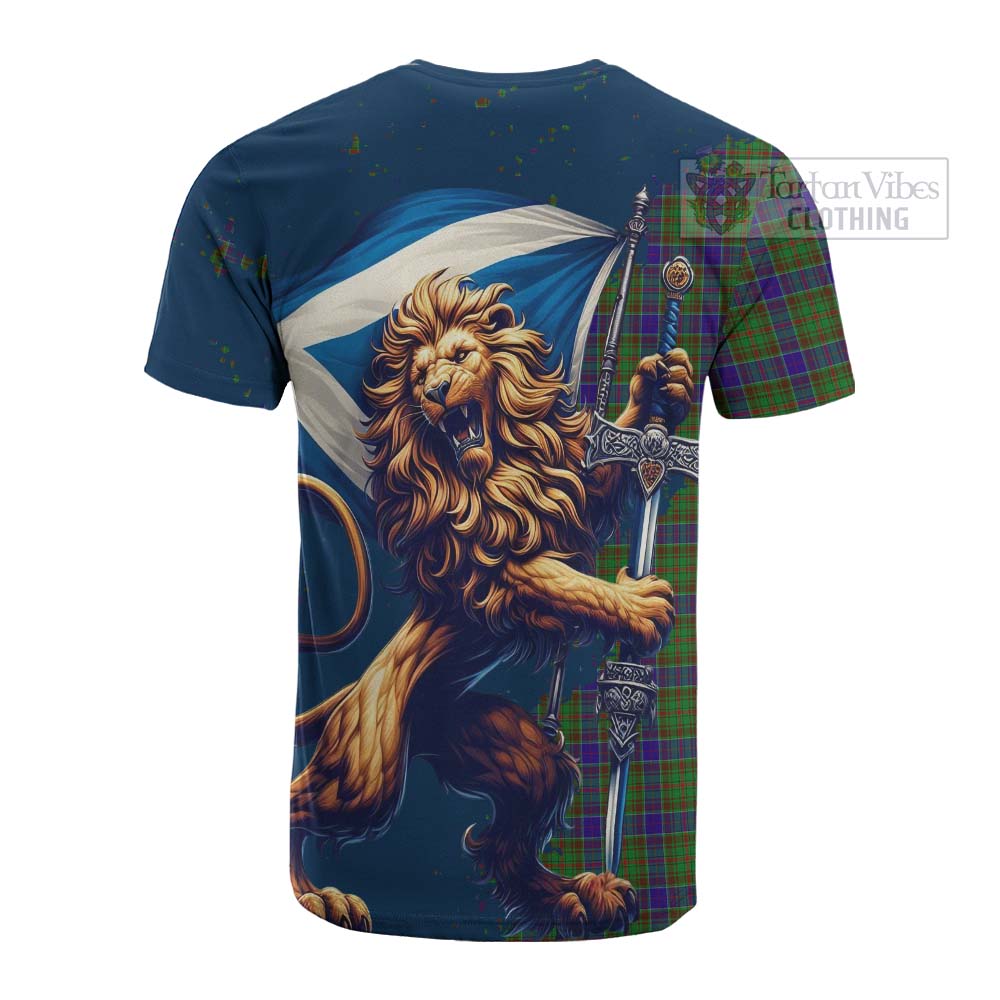 Tartan Vibes Clothing Adam Tartan Family Crest Cotton T-shirt with Scottish Majestic Lion