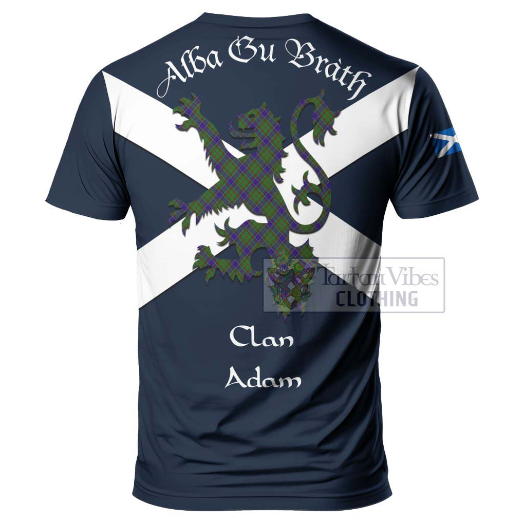 Tartan Vibes Clothing Adam Tartan Lion Rampant T-Shirt – Proudly Display Your Heritage with Alba Gu Brath and Clan Name