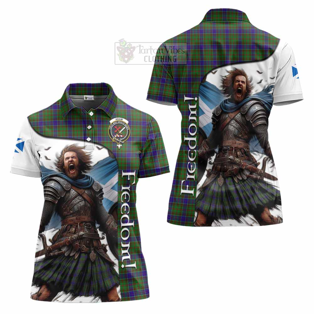 Tartan Vibes Clothing Adam Crest Tartan Women's Polo Shirt Inspired by the Freedom of Scottish Warrior