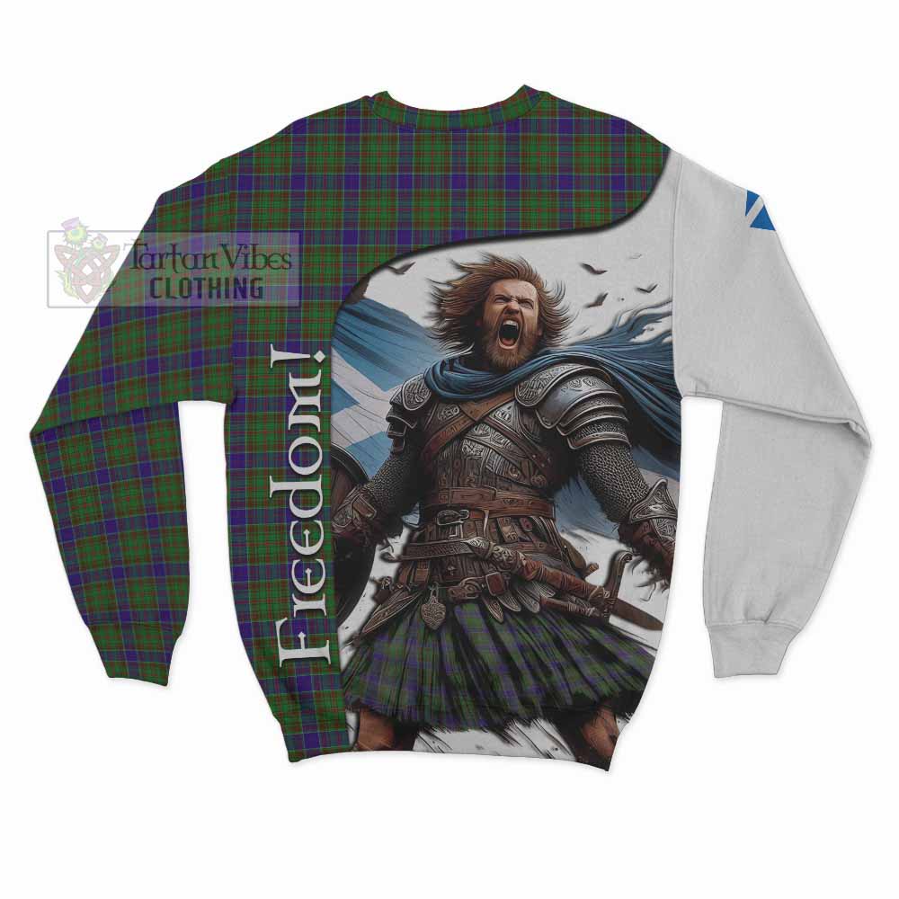 Tartan Vibes Clothing Adam Crest Tartan Sweatshirt Inspired by the Freedom of Scottish Warrior