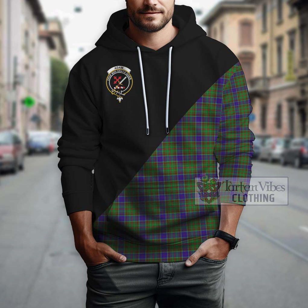 Adam Tartan Hoodie with Family Crest and Military Logo Style - Tartanvibesclothing Shop