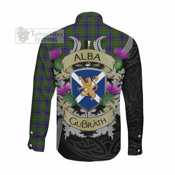 Adam Tartan Family Crest Long Sleeve Button Shirt Lion Rampant Royal Thistle Shield Celtic Inspired Men's Shirt - Tartan Vibes Clothing