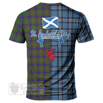 Adam Tartan T-Shirt Happy St. Andrew's Day Half Tartan Style